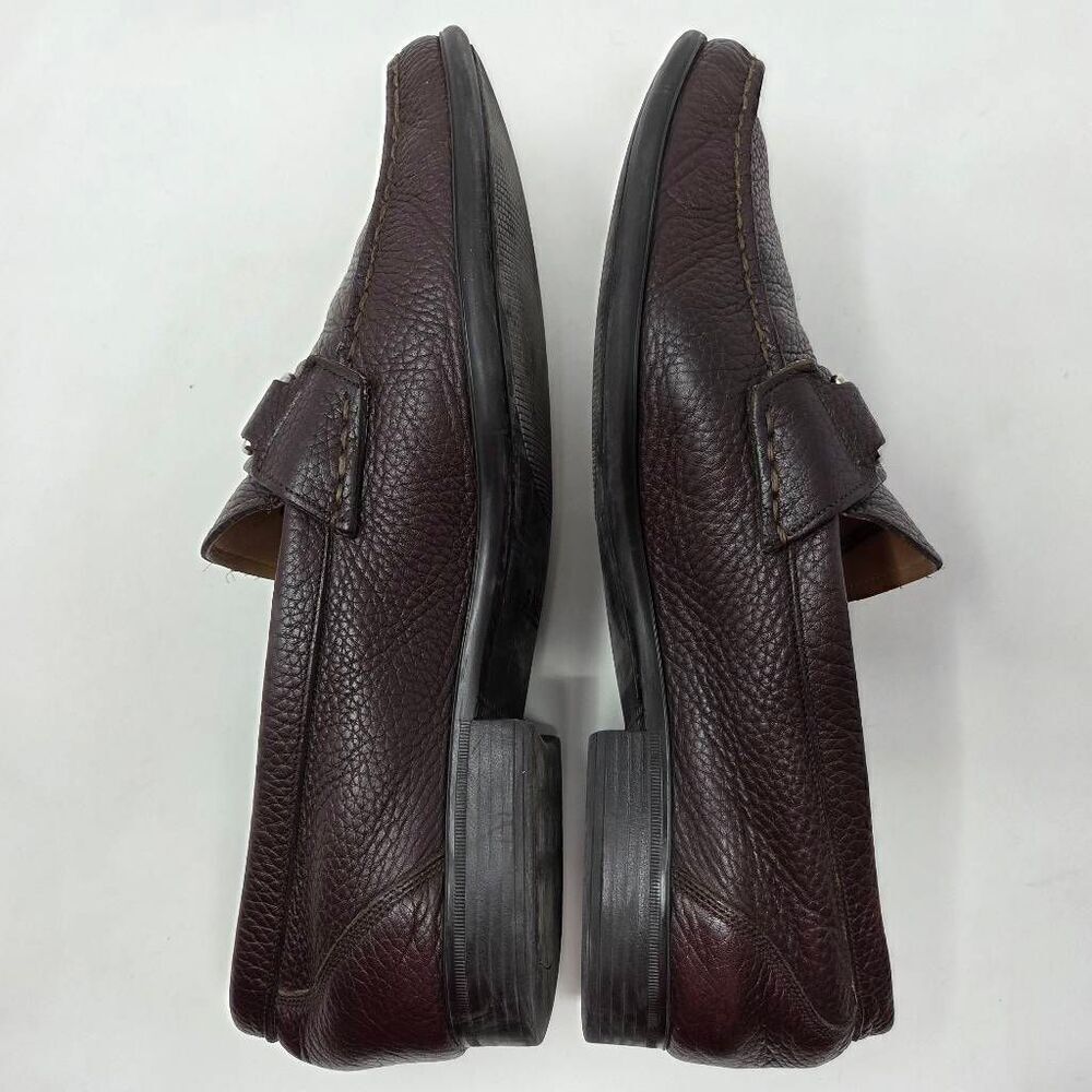 BALLY SWISS CORTON BROWN LEATHER SILVER STRAP BIT LOAFERS MENS SIZE 11 D - Picture 6 of 8